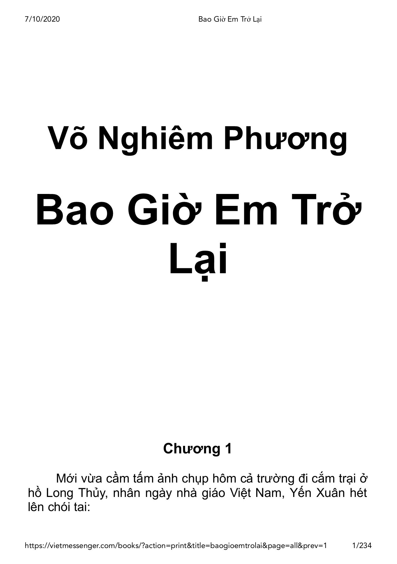 Bao Giờ Em Trở Lại