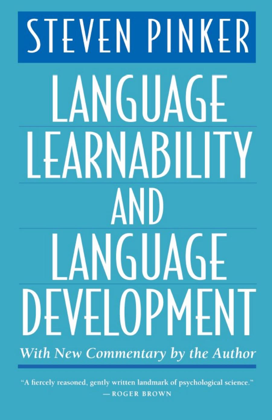 Language Learnability and Language Development, 2e