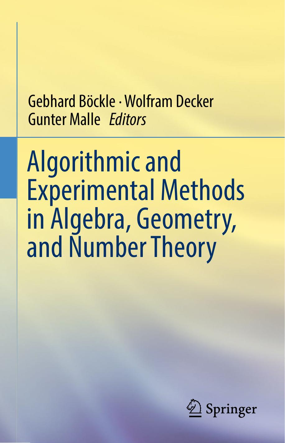 Bockle G. Algorithmic and Experimental Methods...Algebra,...Number Theory 2018