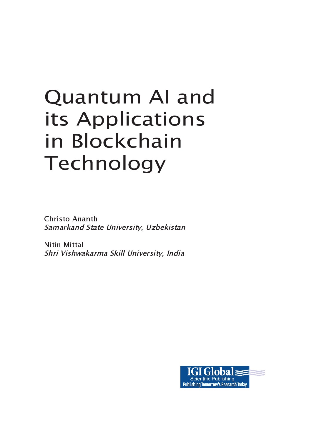 Ananth C. Quantum AI and its Applications in Blockchain Technology 2025